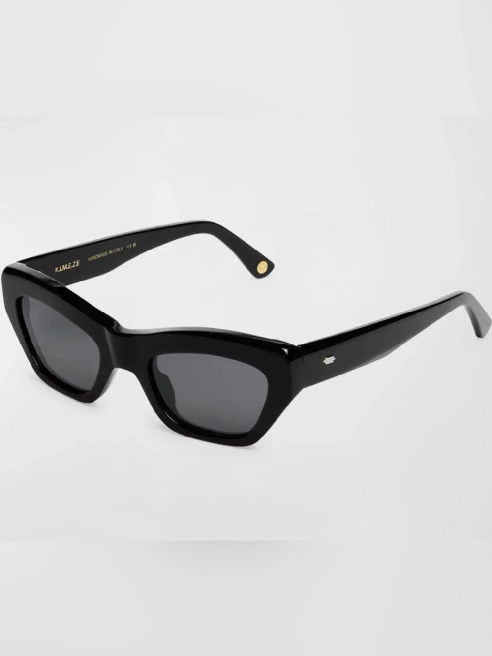 KIMEZE $569 Concept 3 Black Acetate Cat-Eye Sunglasses Handmade Made In Italy